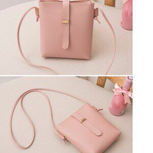 Pink PU Leather Mini Crossbody Purse